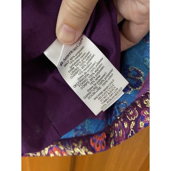 AMERICAN GIRL Retired 2017 FANCY HOLIDAY DRESS Size 8 Embroidered Party Matching - Picture 5 of 9